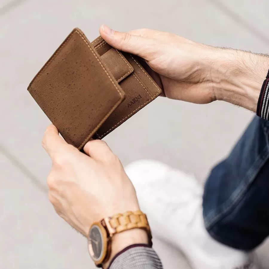 Korkkilompakko Kolikkotaskulla Rfid>Aarni Cheap