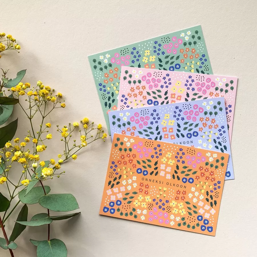 Helle Kukkameri Onneksi Olkoon Postikortti>Helle Visuals Shop