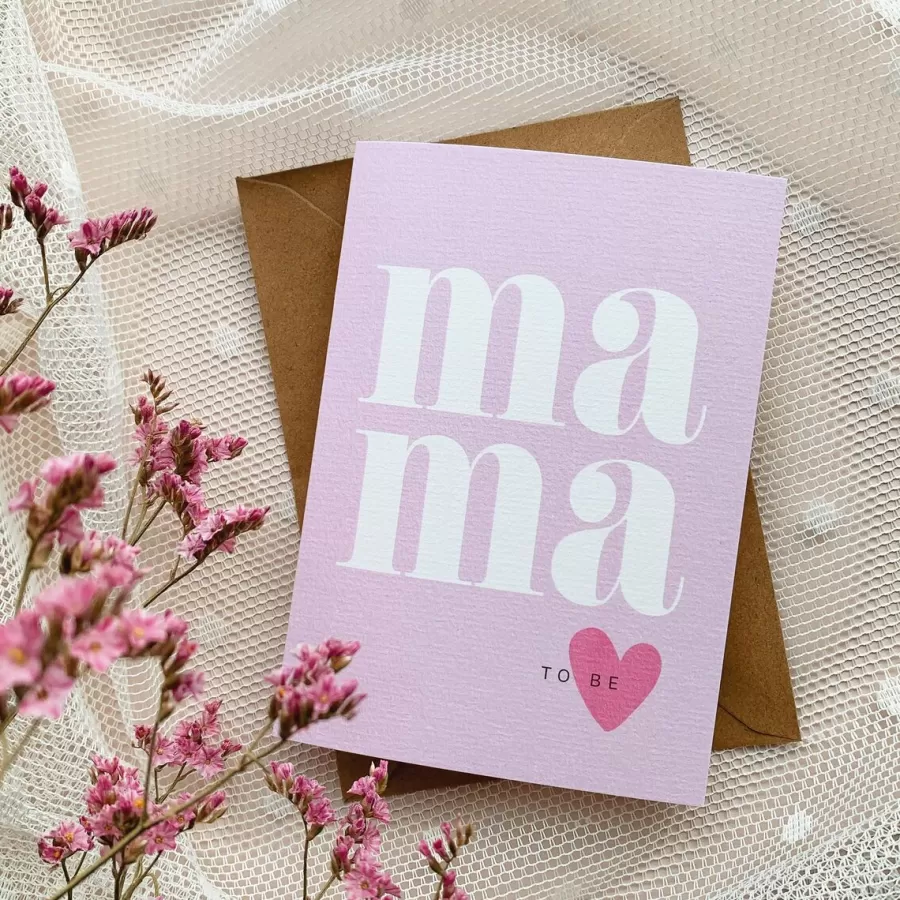 Helle Mama To Be 2 Os. Postikortti, Vaaleanpunainen>Helle Visuals Cheap