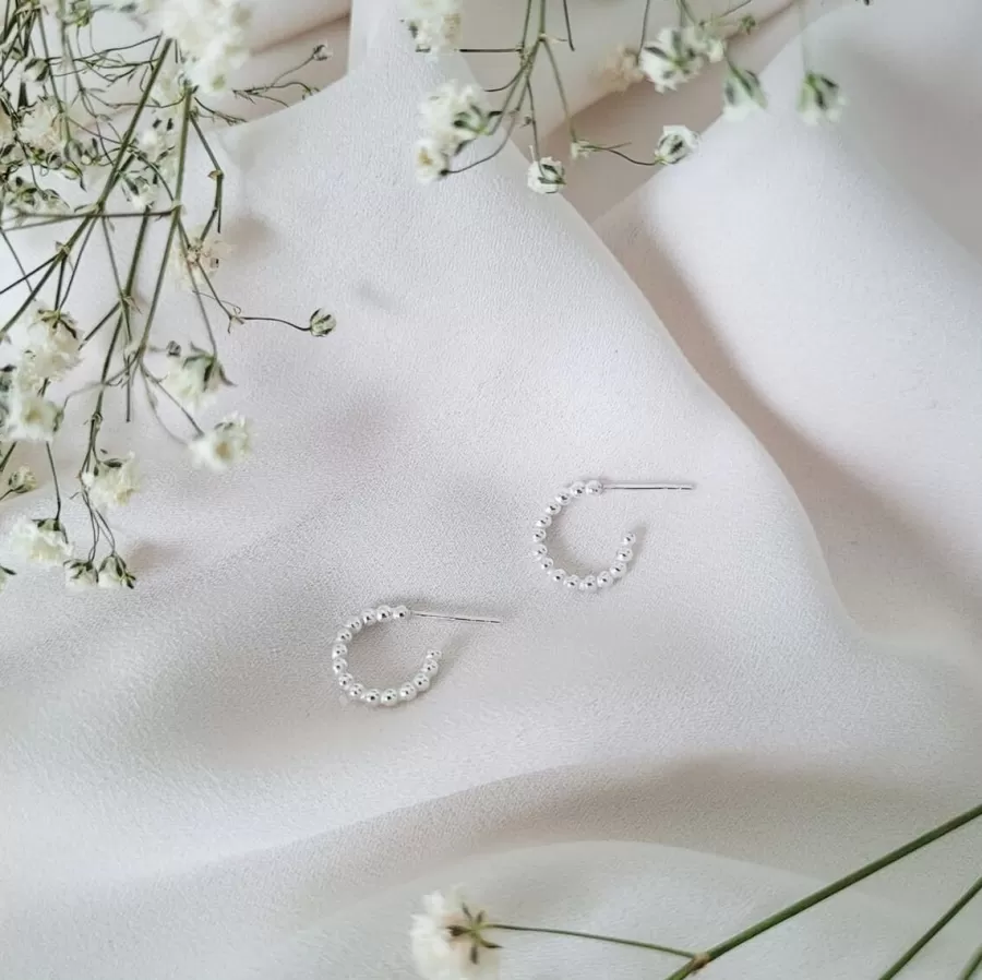 Lila Bubbel Hoop Korvakorut, Hopea>LiLa Design New