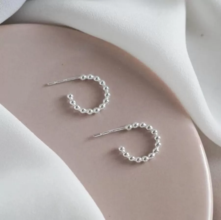 Lila Bubbel Hoop Korvakorut, Hopea>LiLa Design New