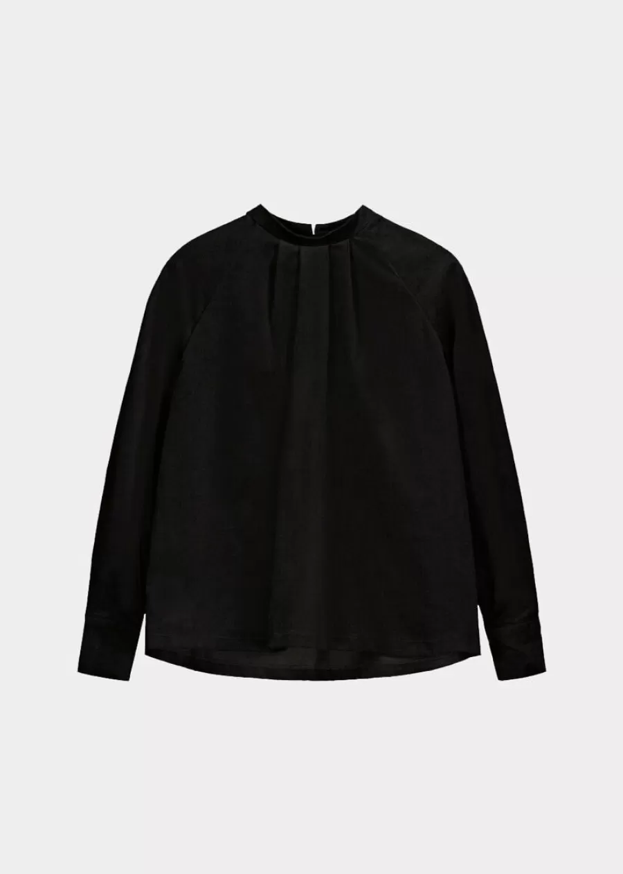 Pleated Paita, Musta Babycord>Papu Best Sale