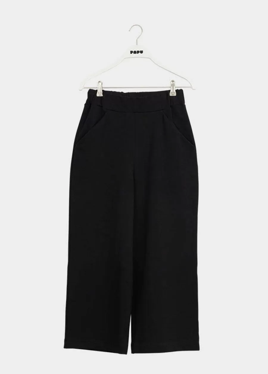 Wide Leg Housut Pitka, Musta>Papu Store