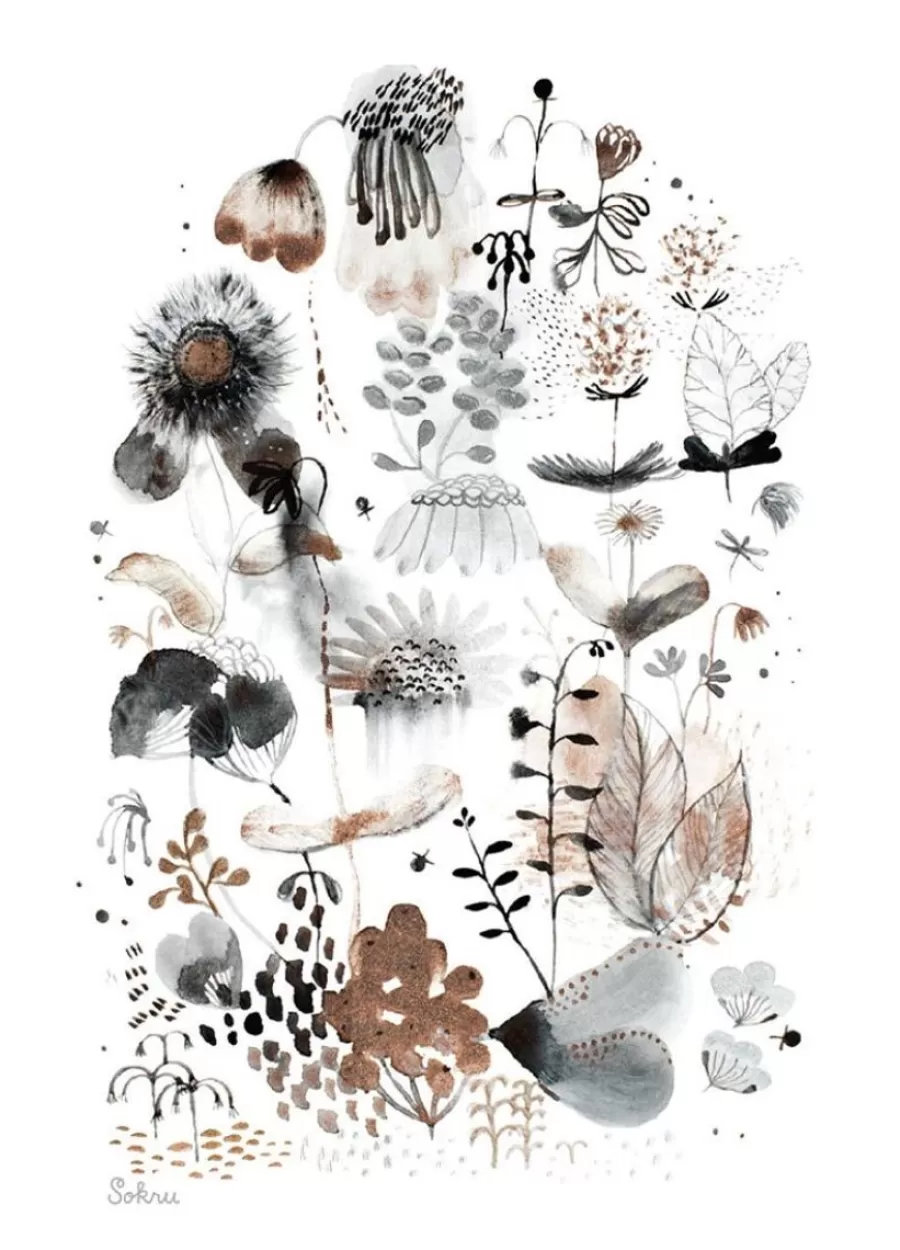 Metallic Flowers Juliste>Sokru Best Sale