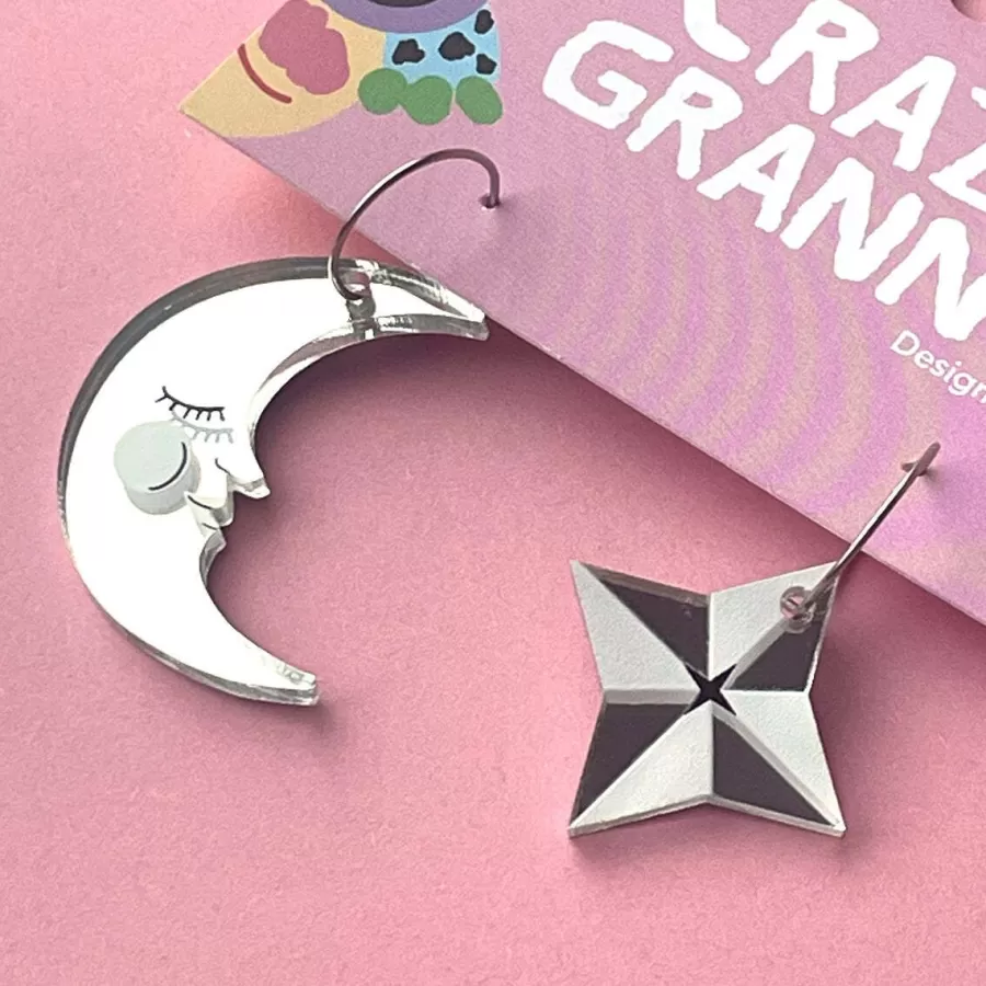 Star Moon Korvakorut, Hopea>Crazy Granny Designs Best